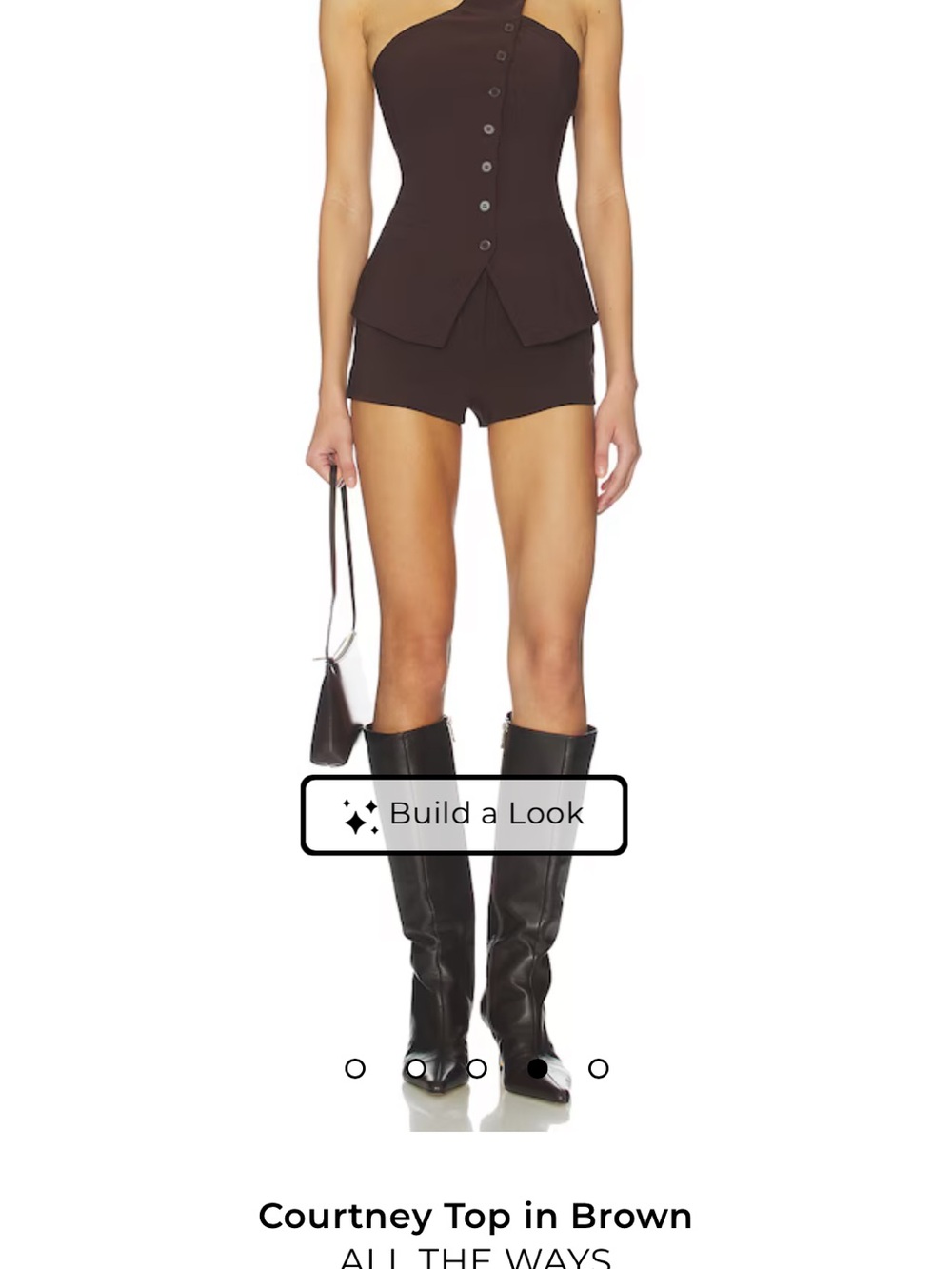 All the Ways Courtney One-Shoulder vest style Brown Top - Picture 4 of 6
